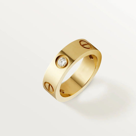 [Elite]LOVE RING 5.5MM 3 DIAMONDS PINK GOLD