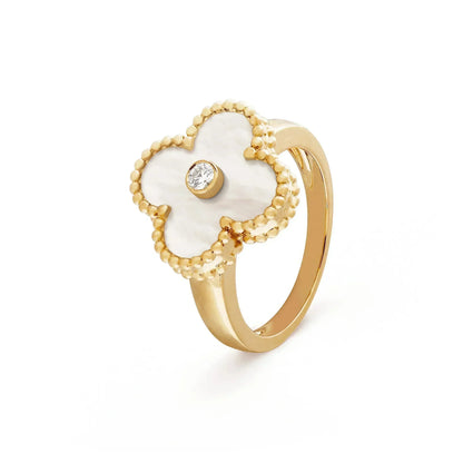 [Elite]CLOVER PINK MOP RING GOLD DIAMOND